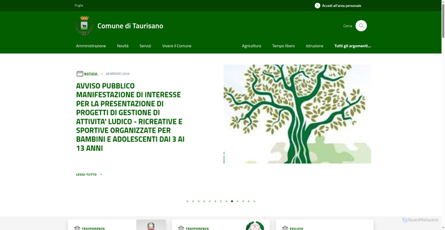 Security scan screenshot of https://www.comune.taurisano.le.it
