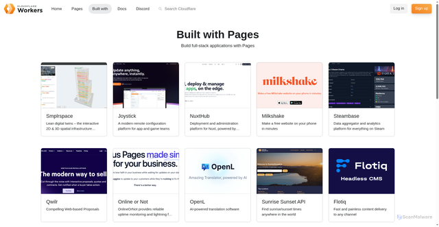 Security scan screenshot of https://workers-cloudflare-com.pages.dev/built-with/collections/Pages/