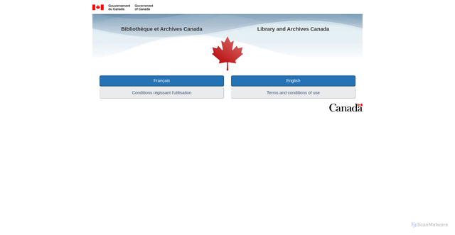 Security scan screenshot of https://www.collectionscanada.gc.ca