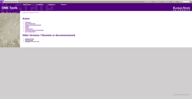 Security scan screenshot of https://tools.ome.ksu.edu
