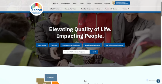 Security scan screenshot of https://aacog.gov/