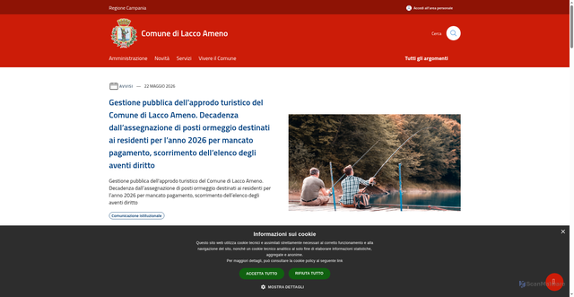 Security scan screenshot of https://www.comunelaccoameno.it
