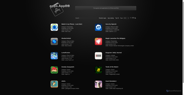 Security scan screenshot of https://appdb.ru