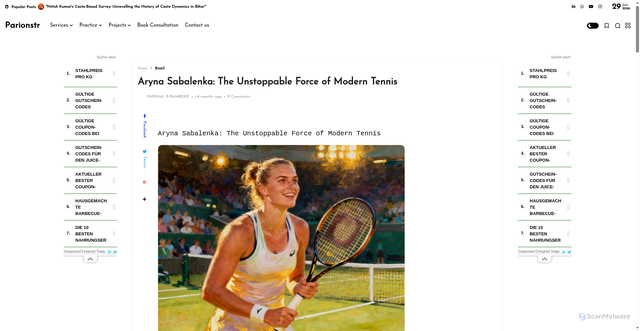 Security scan screenshot of https://www.parionstr.com/2025/10/aryna-sabalenka-unstoppable-force-of.html