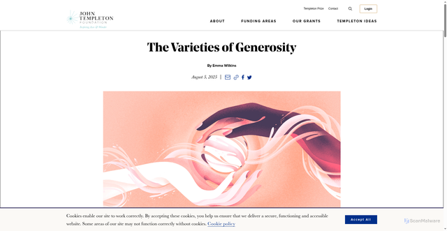 Security scan screenshot of https://www.templeton.org/news/the-varieties-of-generosity