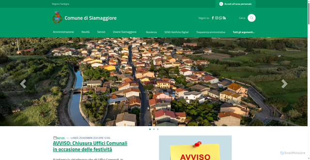Security scan screenshot of https://www.comune.siamaggiore.or.it/