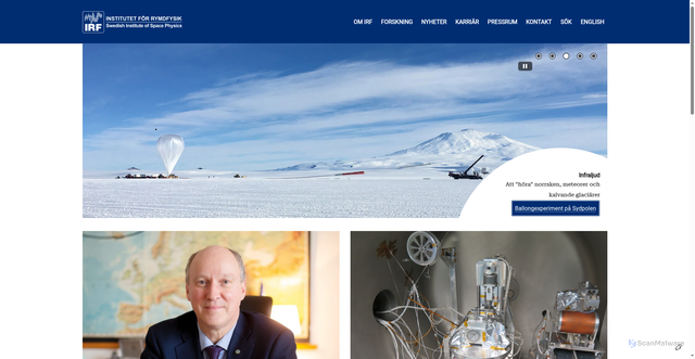 Security scan screenshot of https://www.irf.se/