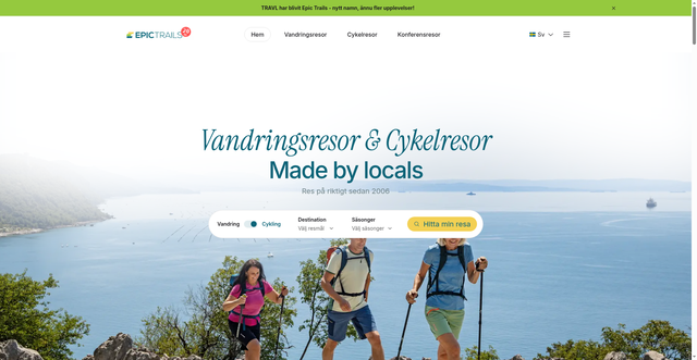 Security scan screenshot of https://epictrails.se