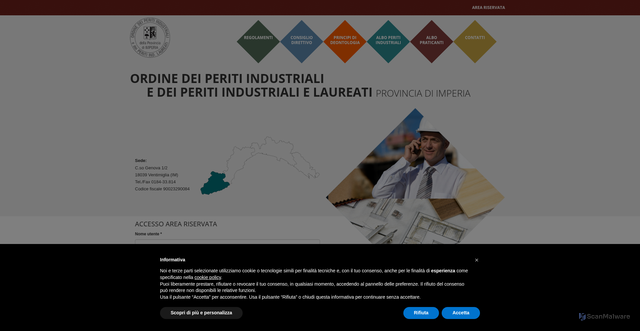 Security scan screenshot of https://www.perind.imperia.it/