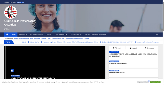 Security scan screenshot of https://www.ordineostetrichelatina.it/