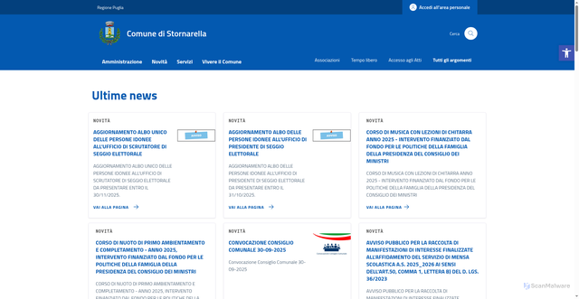 Security scan screenshot of https://comune.stornarella.fg.it/