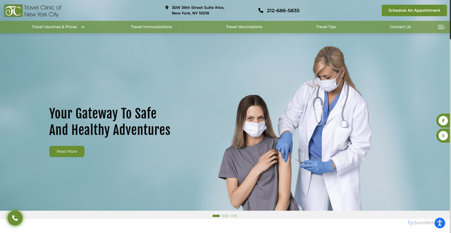 Security scan screenshot of https://www.travelclinicnyc.com/