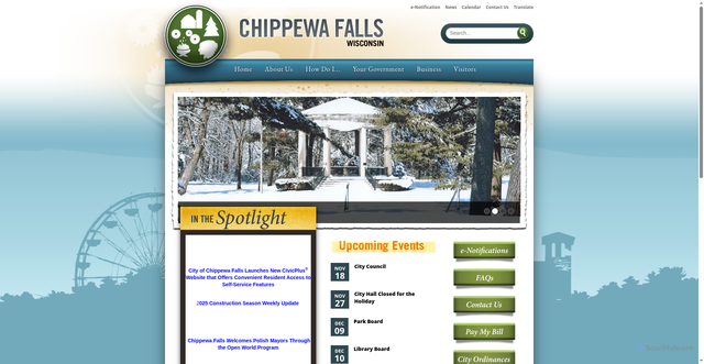 Security scan screenshot of https://www.chippewafalls-wi.gov/
