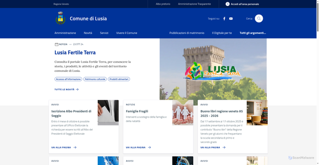 Security scan screenshot of https://www.comune.lusia.ro.it/