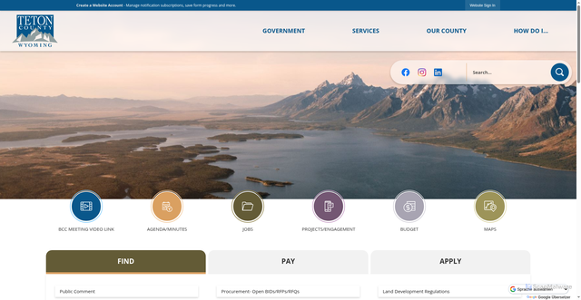 Security scan screenshot of https://tetoncountywy.gov/