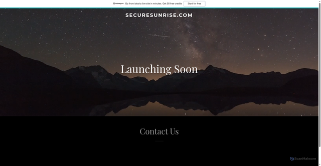 Security scan screenshot of https://securesunrise.com