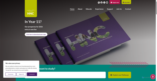 Security scan screenshot of https://www.huddnewcoll.ac.uk/