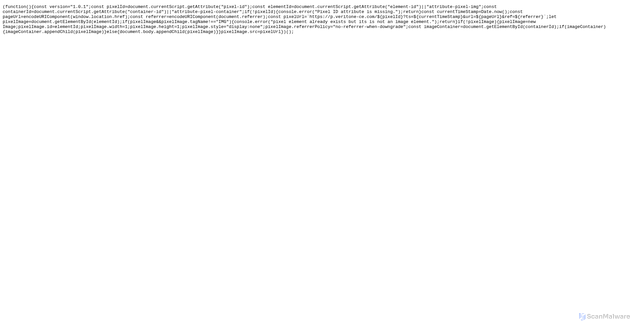 Security scan screenshot of https://pixel.veritone-ce.com