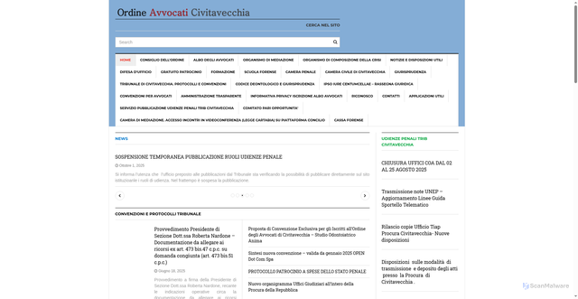 Security scan screenshot of https://www.ordineavvocaticivitavecchia.it/