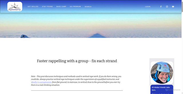 Security scan screenshot of https://www.alpinesavvy.com/blog/faster-rappelling-with-a-group-fix-each-strand