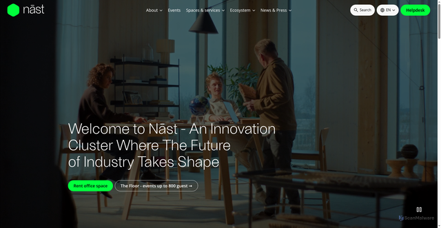Security scan screenshot of https://nastinnovationdestination.se