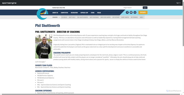 Security scan screenshot of https://www.encinitas-soccer.org/pshuttleworth