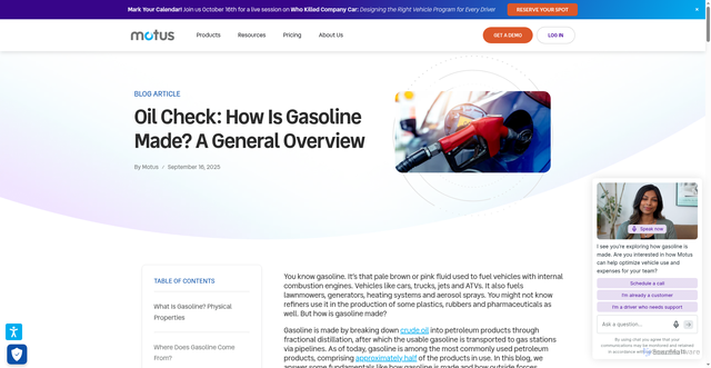 Security scan screenshot of https://www.motus.com/blog/how-is-gasoline-made/
