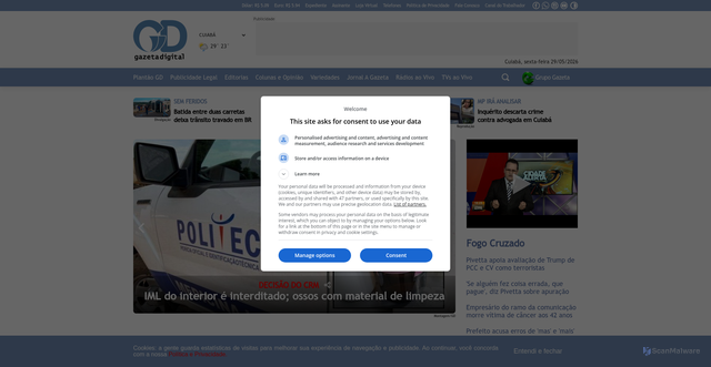 Security scan screenshot of https://gazetadigital.com.br