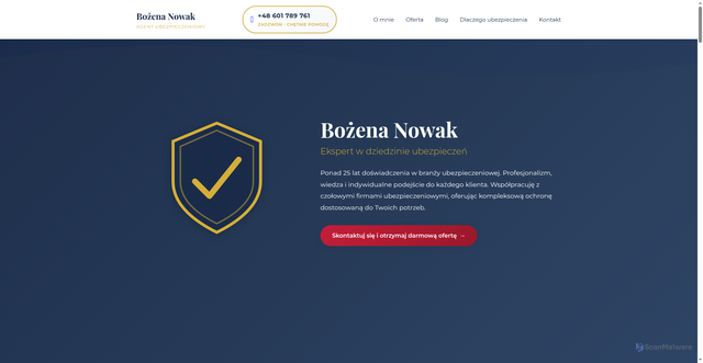 Security scan screenshot of http://ubezpieczenia-nowak.pl/index.html