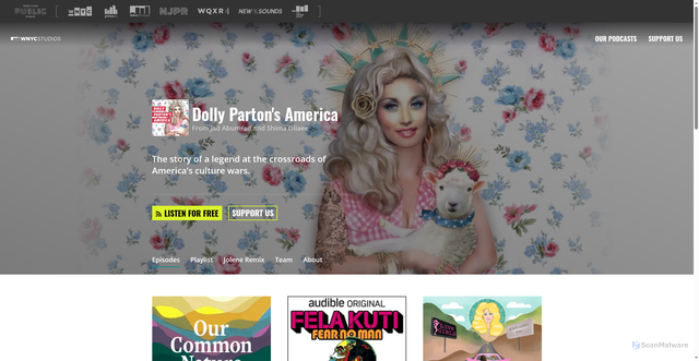 Security scan screenshot of https://www.wnycstudios.org/podcasts/dolly-partons-america