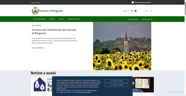 Security scan screenshot of https://www.comune.breganze.vi.it