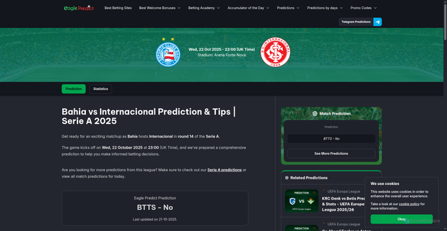 Security scan screenshot of https://eaglepredict.com/predictions/match/bahia-vs-internacional-prediction-serie-a-22-10-2025/