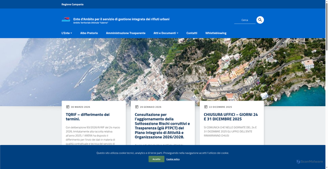 Security scan screenshot of https://www.edarifiutisalerno.it