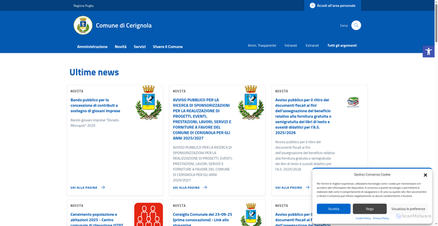 Security scan screenshot of https://comune.cerignola.fg.it/