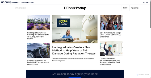 Security scan screenshot of https://today.uconn.edu