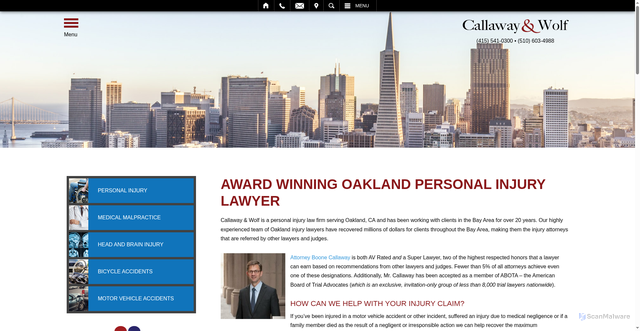 Security scan screenshot of https://www.callawayandwolf.com/oakland/