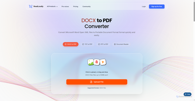 Security scan screenshot of https://rl-dev-landing.pages.dev/converters/docx-to-pdf/