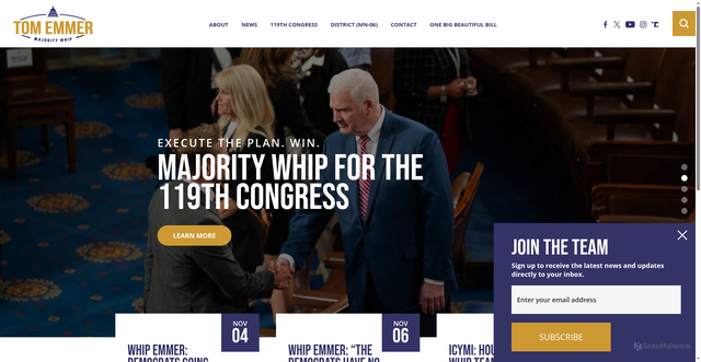 Security scan screenshot of https://www.majoritywhip.gov/