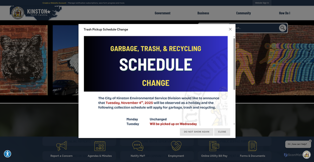 Security scan screenshot of https://kinstonnc.gov/