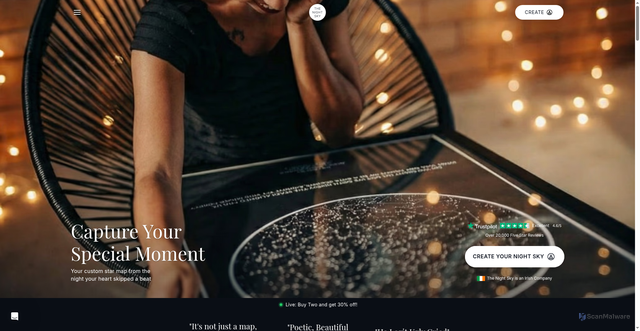 Security scan screenshot of https://thenightsky.com