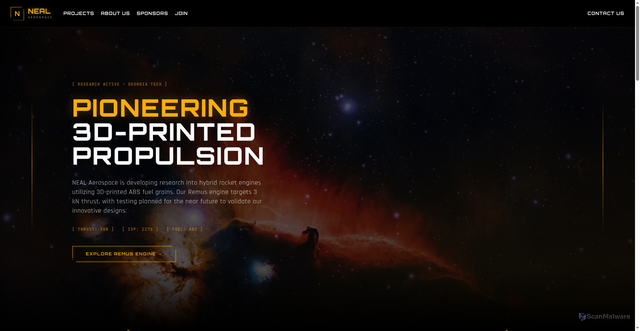 Security scan screenshot of https://neal-aerospace.pages.dev/