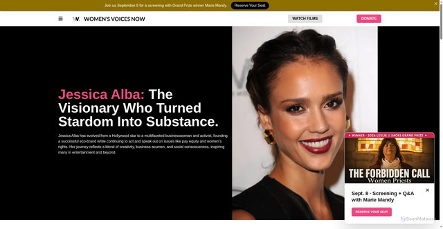 Security scan screenshot of https://www.womensvoicesnow.org/jessica-alba