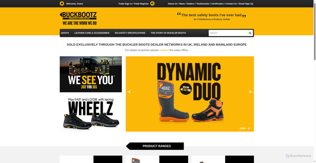 Security scan screenshot of https://buckbootz.com