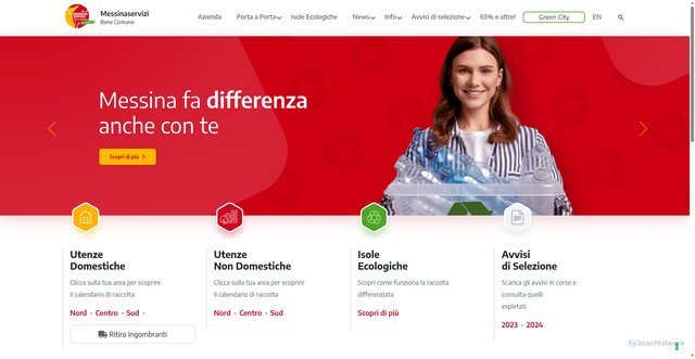 Security scan screenshot of https://www.messinaservizibenecomune.it/