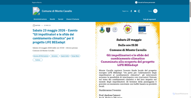 Security scan screenshot of https://www.comune.montecavallo.mc.it