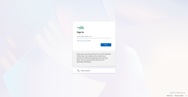 Security scan screenshot of https://trisummitusa-my.sharepoint.com