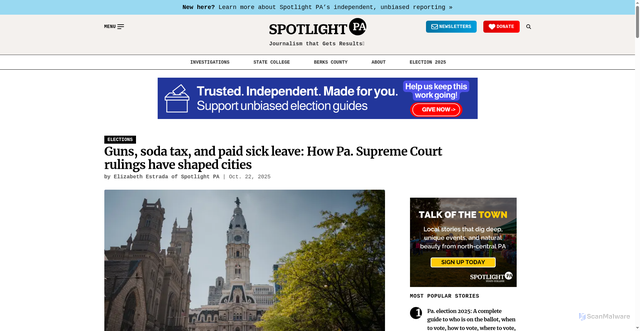 Security scan screenshot of https://www.spotlightpa.org/news/2025/10/urban-pennsylvania-supreme-court-judges-retention-elections-public-safety-health-elections/