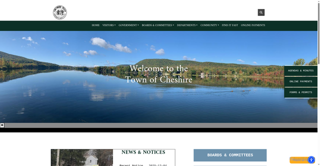 Security scan screenshot of https://cheshire-ma.gov/