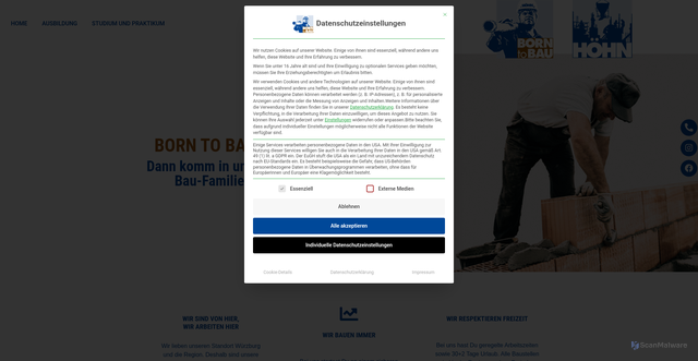 Security scan screenshot of https://born-to-bau.de