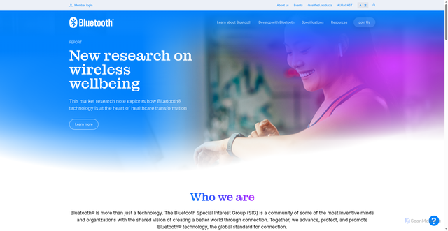 Security scan screenshot of https://bluetooth.com